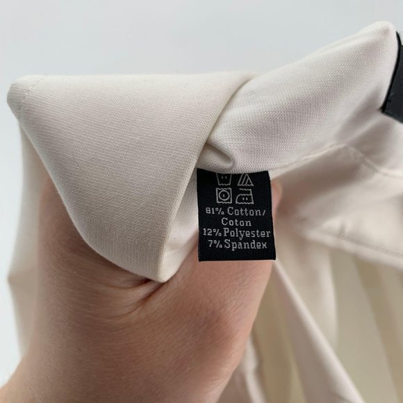 Nordstrom Men's Shop White Tech Smart Trim Fit Button Up Shirt Size 16 - Picture 8 of 10